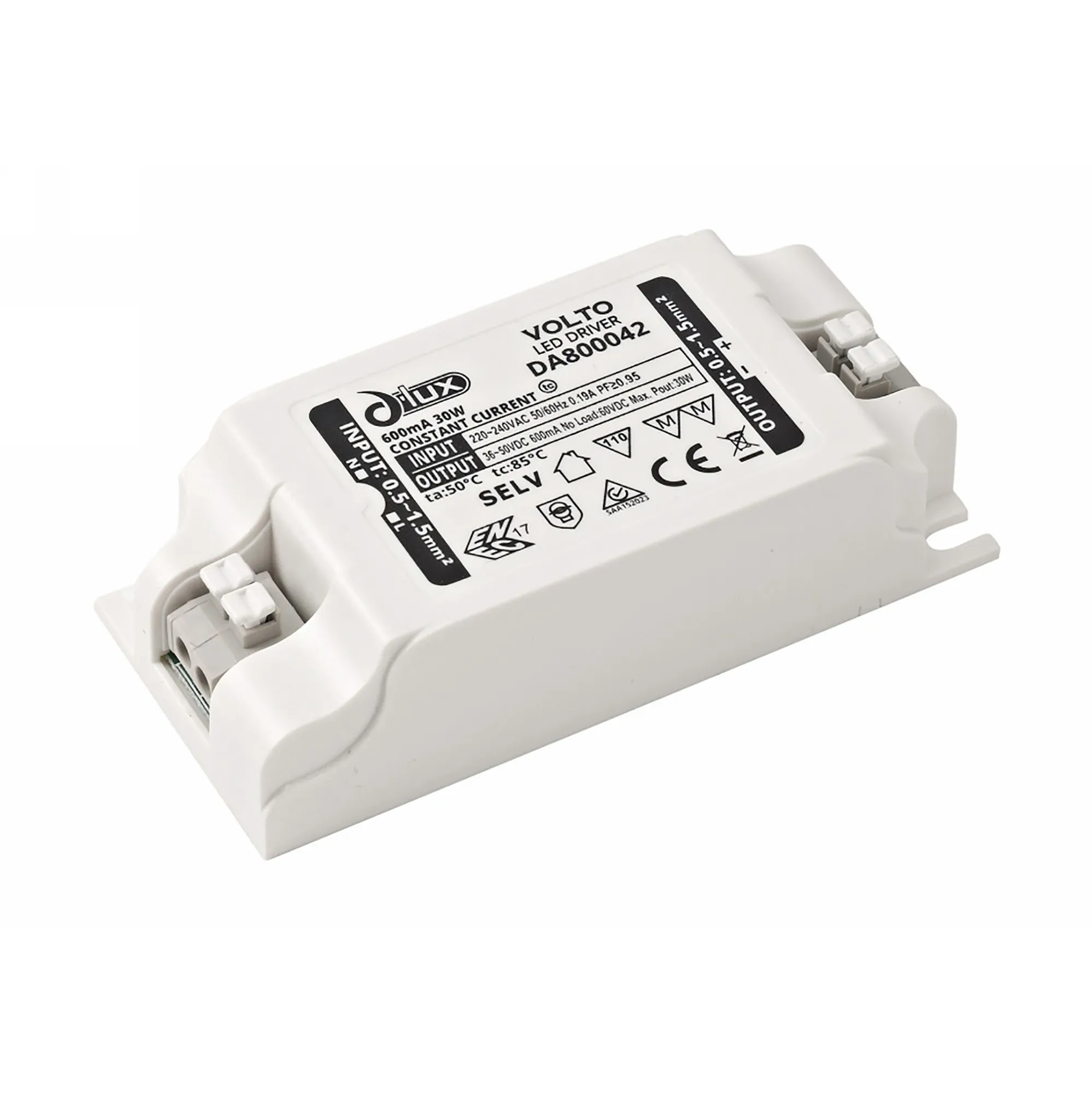 DA800042  Volto, 30W Constant Current 600mA Non-Dimmable LED Driver 36-50V